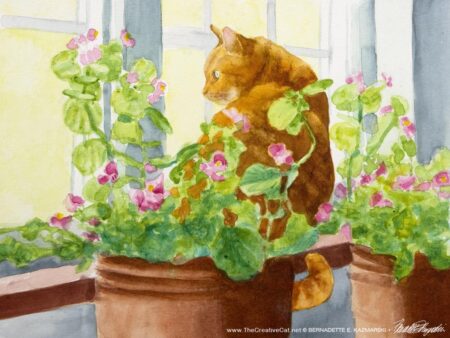 "Peach Begonias," watercolor, 9" x 12", 2023 © Bernadette E. Kazmarski