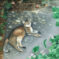 "Sherman on the Patio", watercolor, 8" x 8", 1994 © Bernadette E. Kazmarski